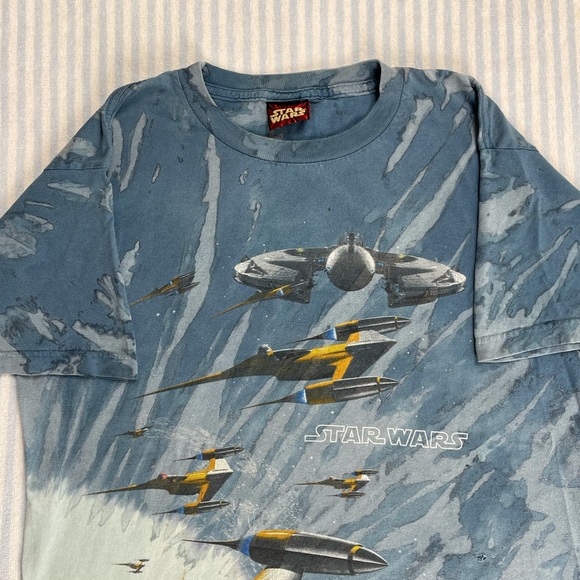 Vintage Star Wars Naboo Fighter Squadron tie dye short sleeve tee shirt - Picture 3 of 13
